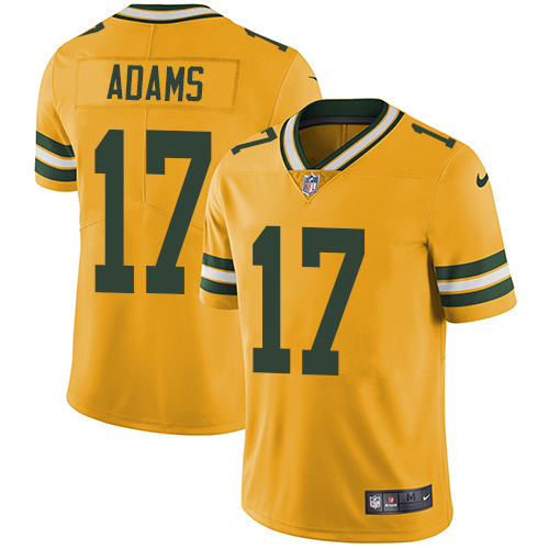 Nike Packers #17 Davante Adams Yellow Youth Stitched NFL Limited Rush Jersey - Click Image to Close